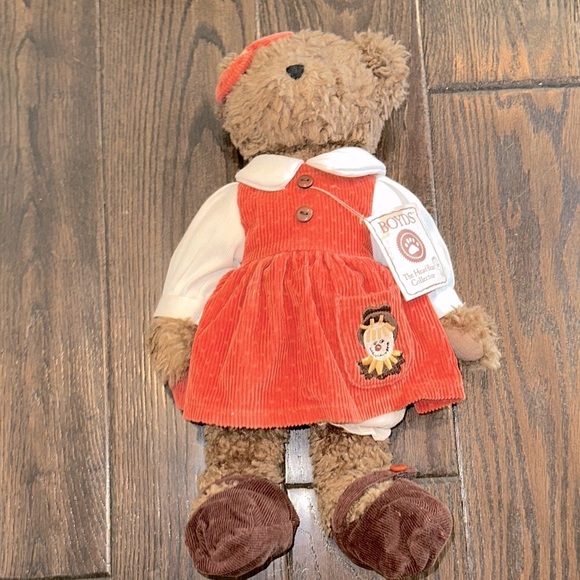 Boyds Bears Other - Boyds Bear in Orange Corduroy Dress scarecrow design on front new with tag